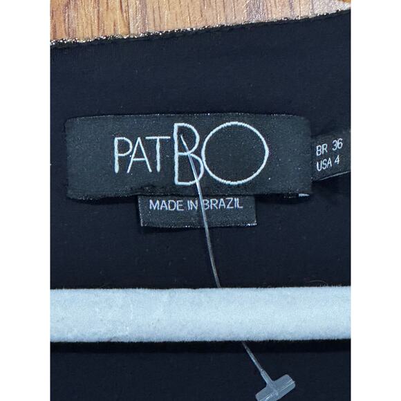 PATBO Gold Metallic lurex mesh fabric Leopard Drape Mini Dress sz 4 - Picture 5 of 10